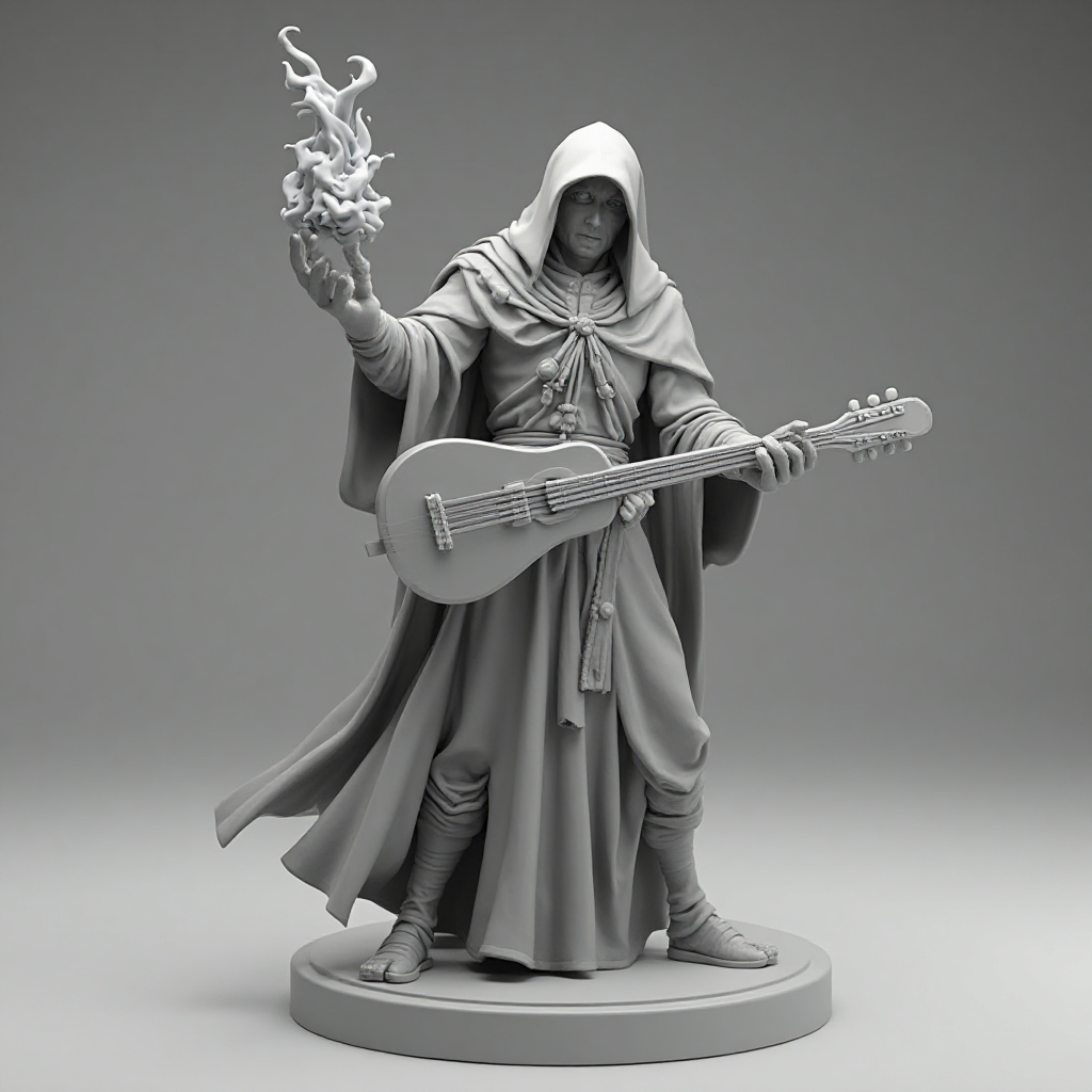 Air Genasi Bard Figurine free 3D printable STL