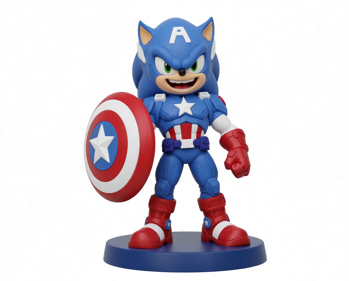 Captain America Sonic Figurine free 3D printable STL