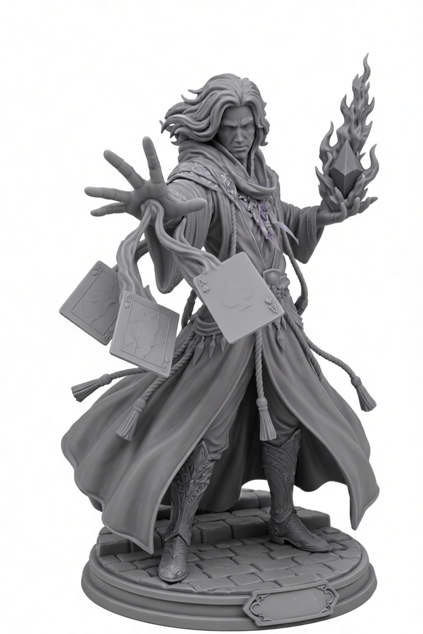 Sorcerer Mage Figurine free 3D printable STL