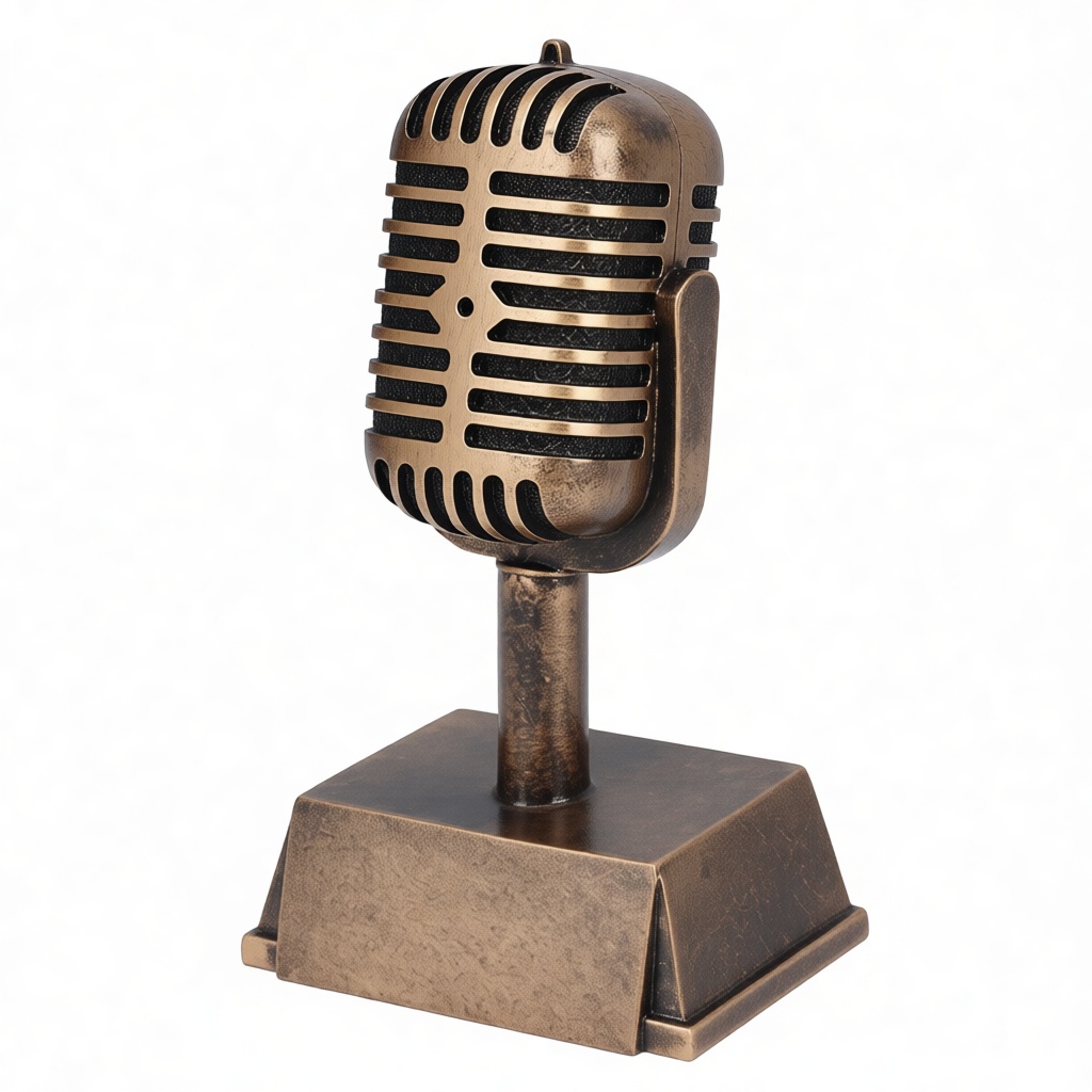 Retro Microphone Trophy free 3D printable STL