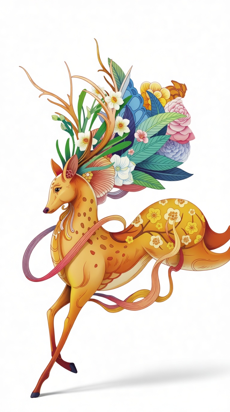 Floral Fantasy Deer Figurine free 3D printable STL