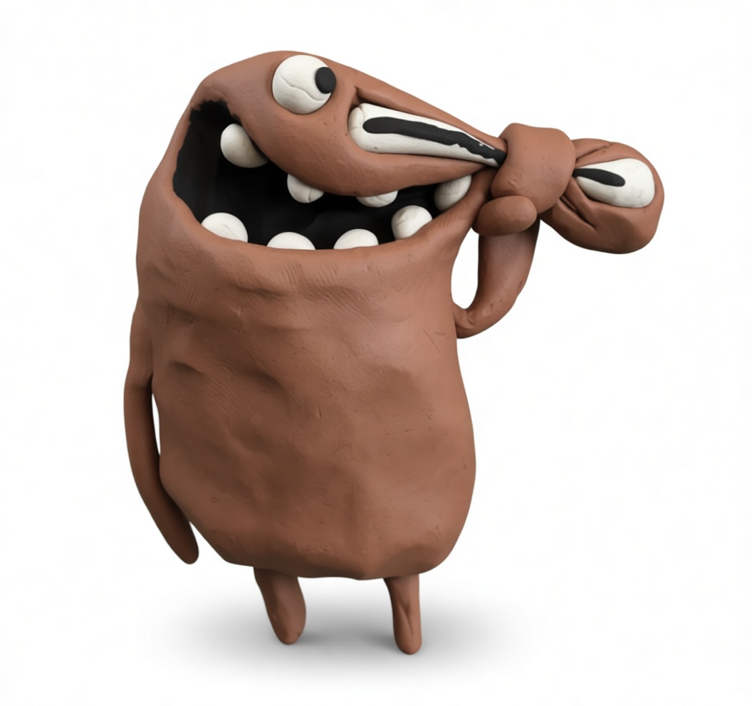 Gurgle Grumble Monster Figurine free 3D printable STL