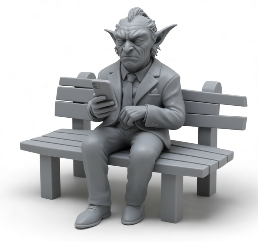 Goblin Businessman Figurine free 3D printable STL