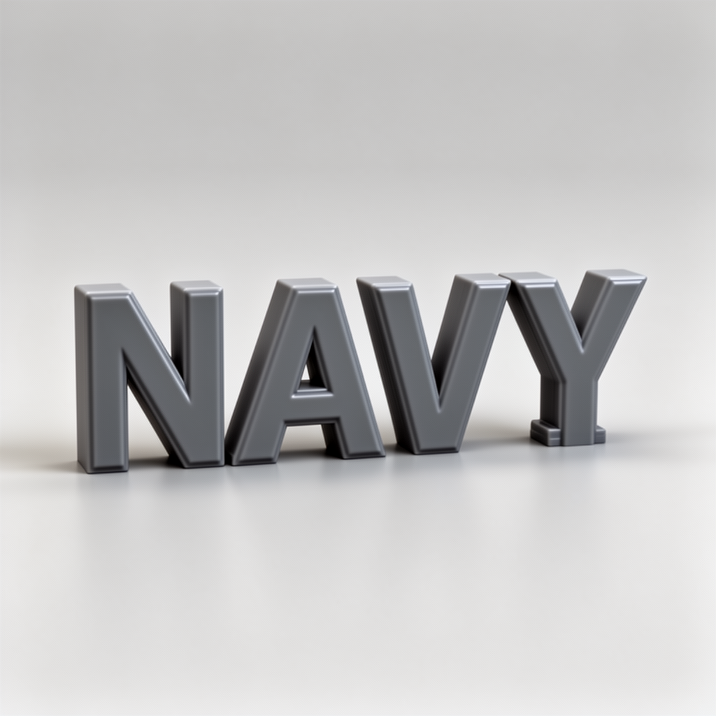 Navy Word Sculpture free 3D printable STL