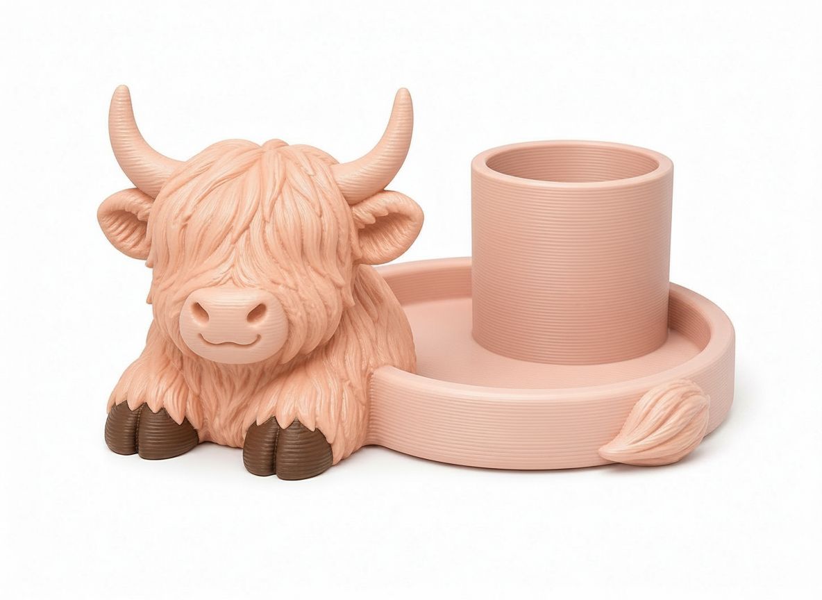 Highland Cow Pen Holder free 3D printable STL