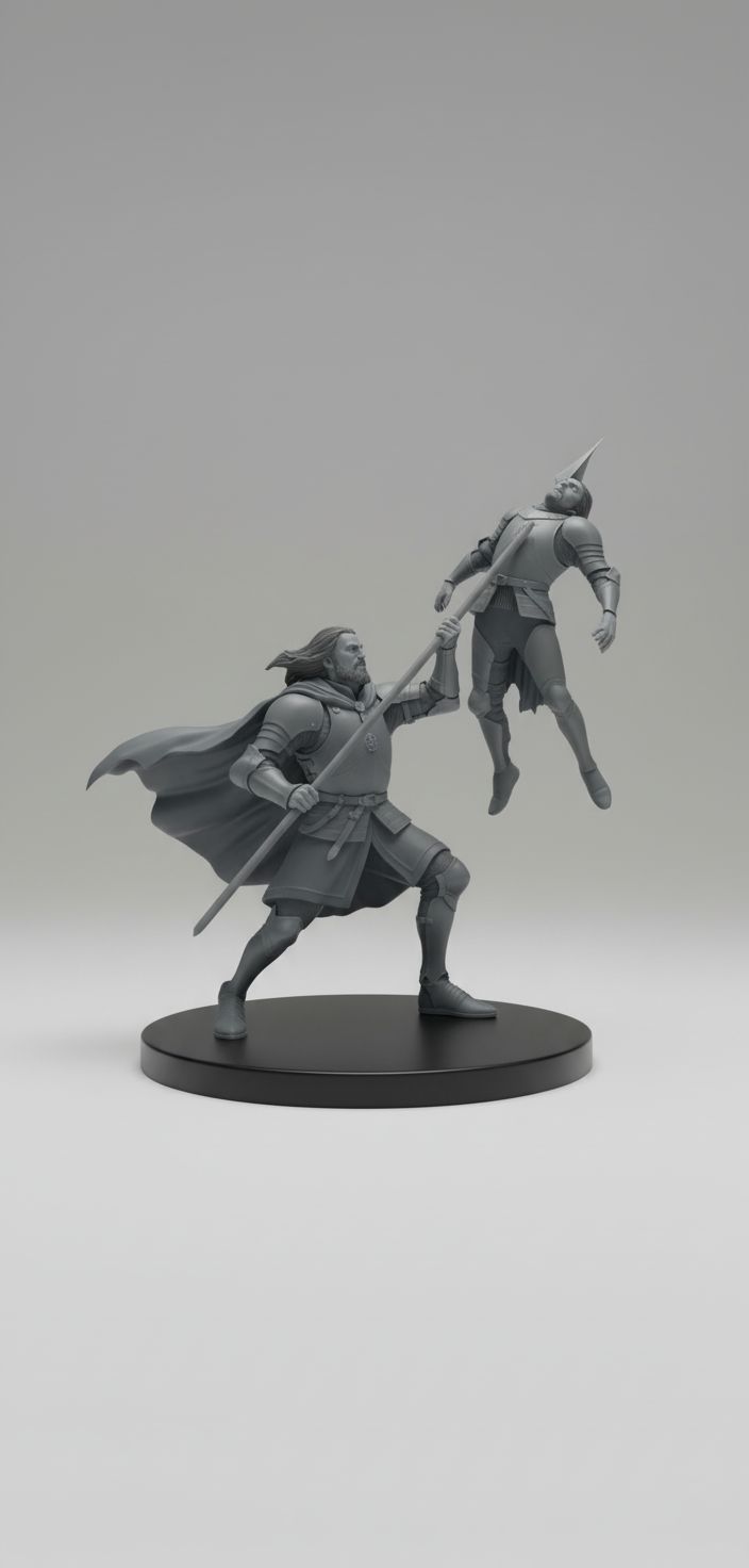 Heroic Fantasy Duel free 3D printable STL
