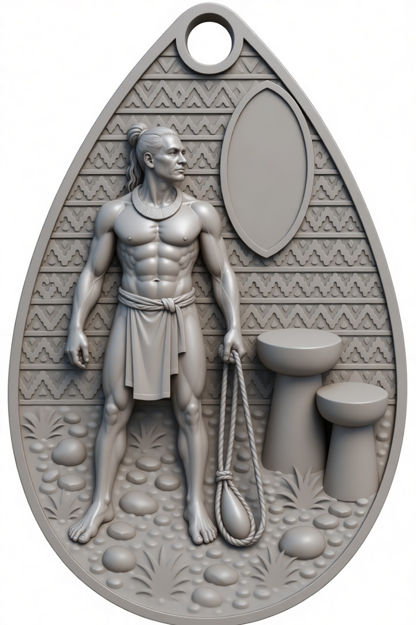 Ancient Hawaiian Warrior Plaque free 3D printable STL