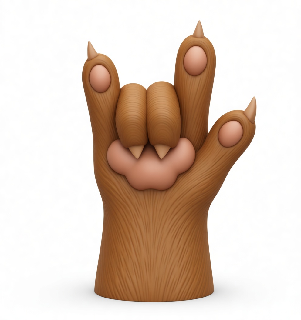 Cat Paw Rock Gesture free 3D printable STL