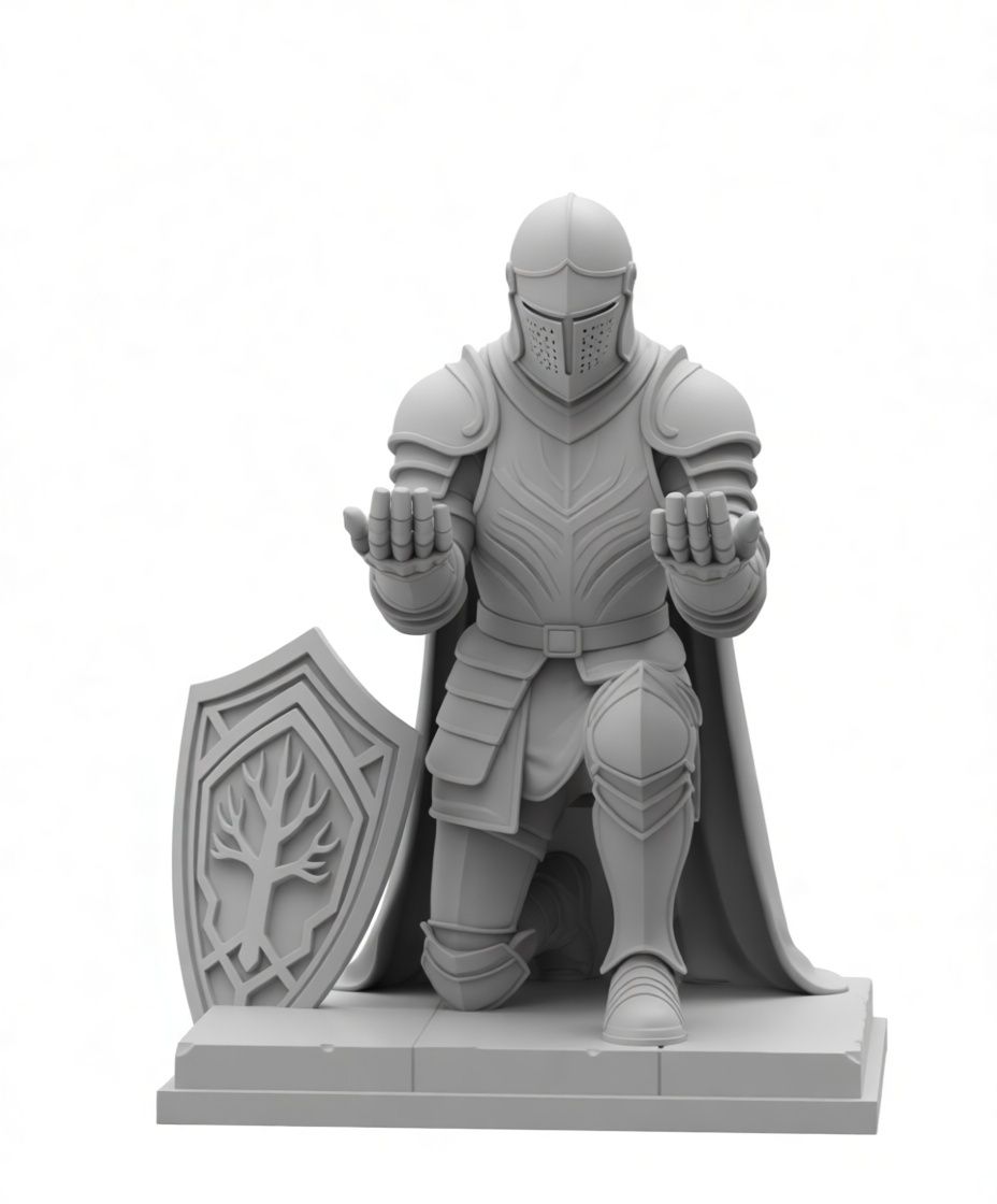 Kneeling Knight Figurine free 3D printable STL