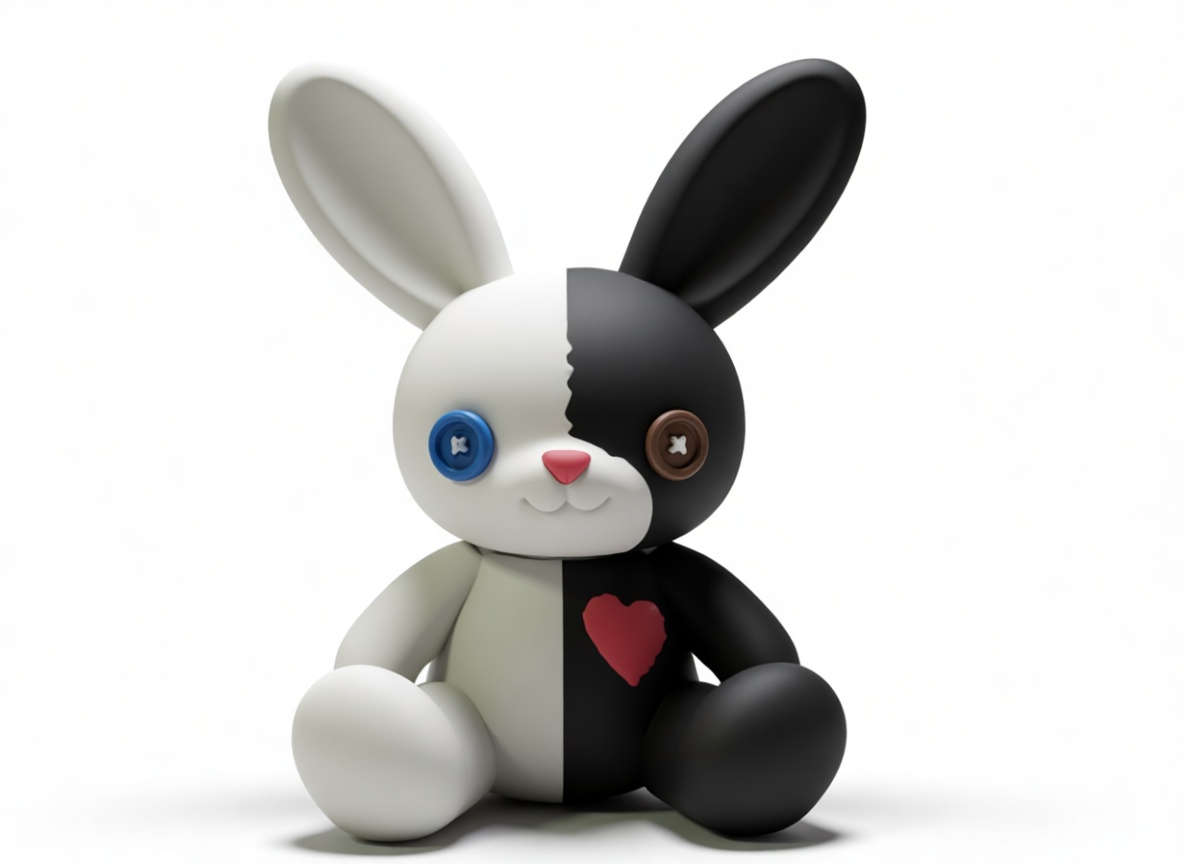 Two-Tone Heart Bunny Figurine free 3D printable STL