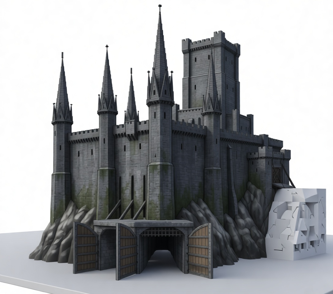 Medieval Castle Model free 3D printable STL
