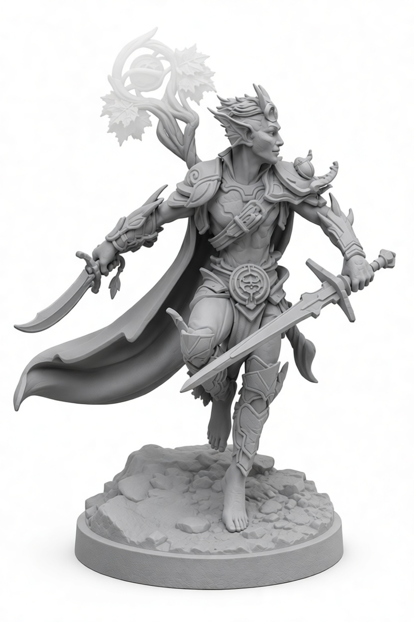 Elven Warrior Miniature free 3D printable STL