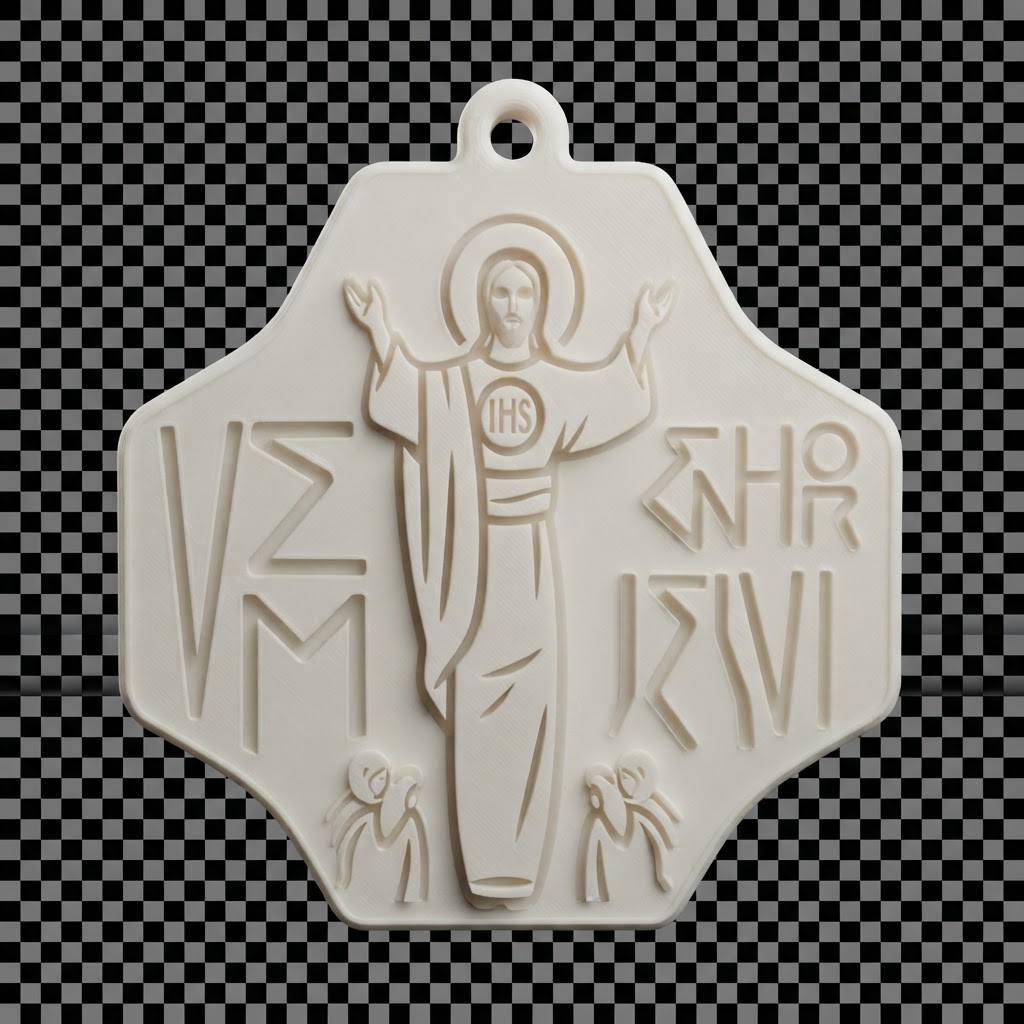 Jesus Christ Medallion free 3D printable STL