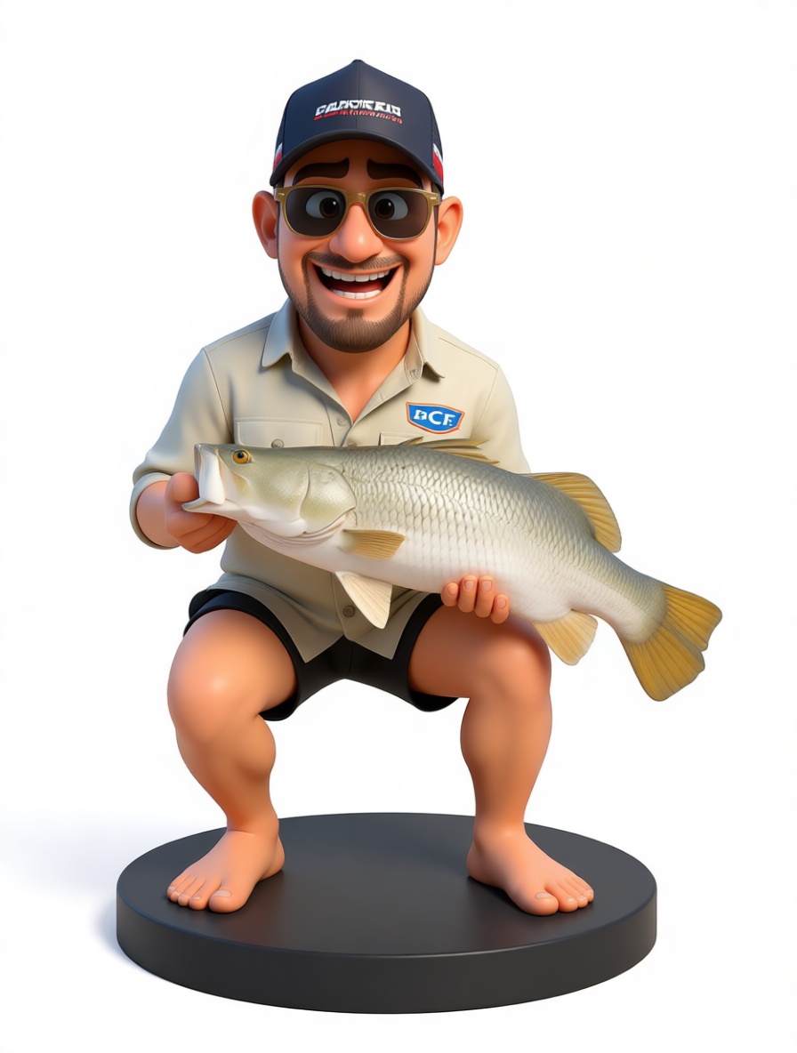 Fisherman Holding Bass Figurine free 3D printable STL