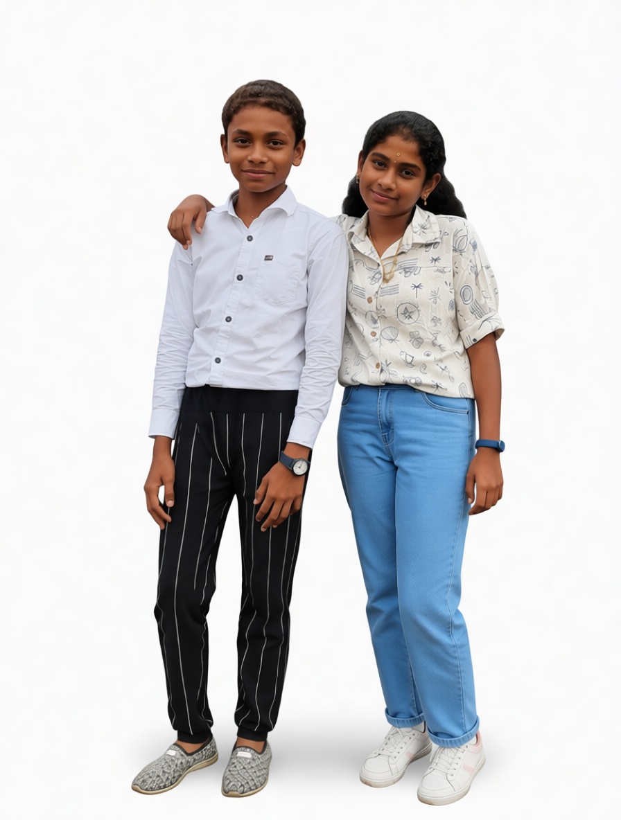 Posing Siblings Figurine free 3D printable STL