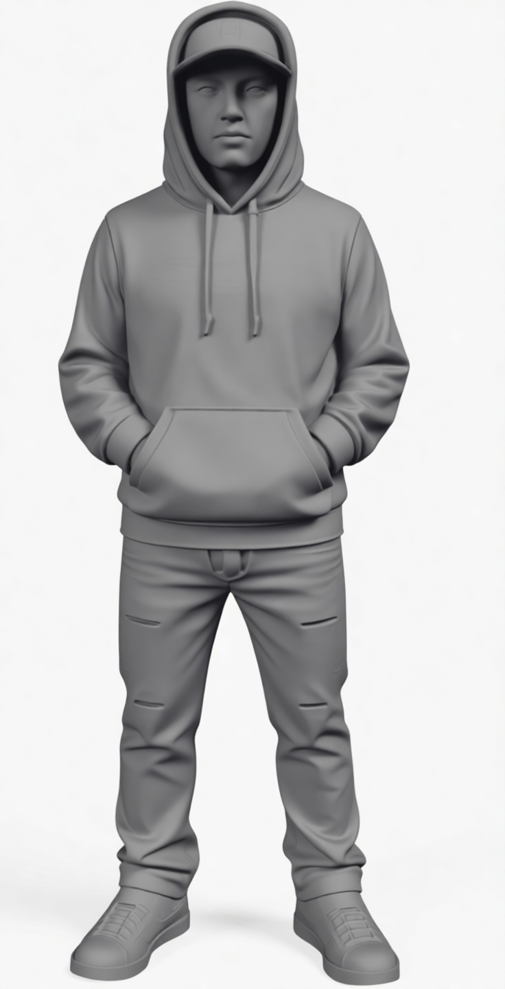 Casual Hoodie Male Figurine free 3D printable STL
