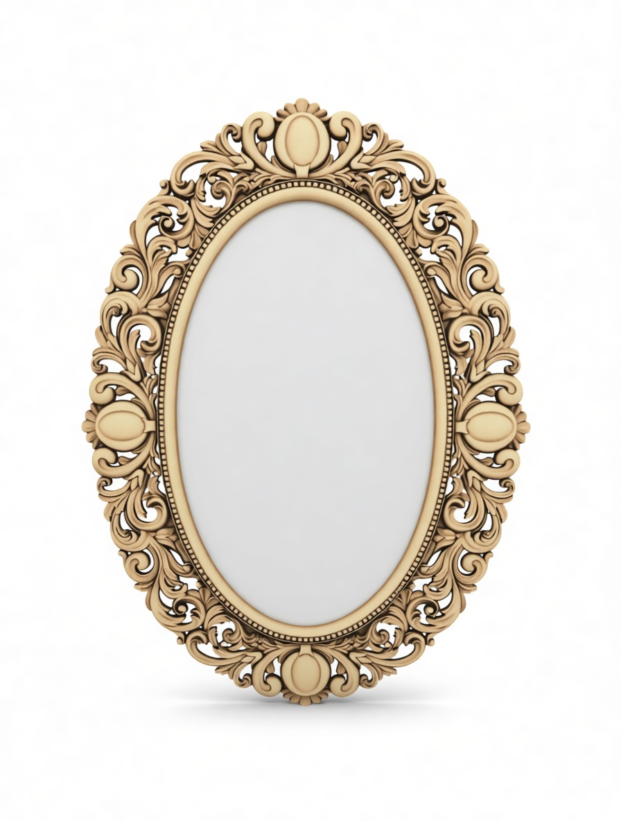 Ornate Oval Mirror Frame free 3D printable STL
