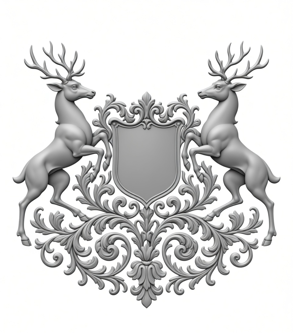 Heraldic Deer Crest free 3D printable STL