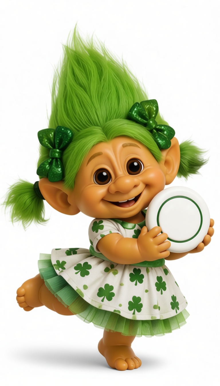 Green Hair Troll Figurine free 3D printable STL