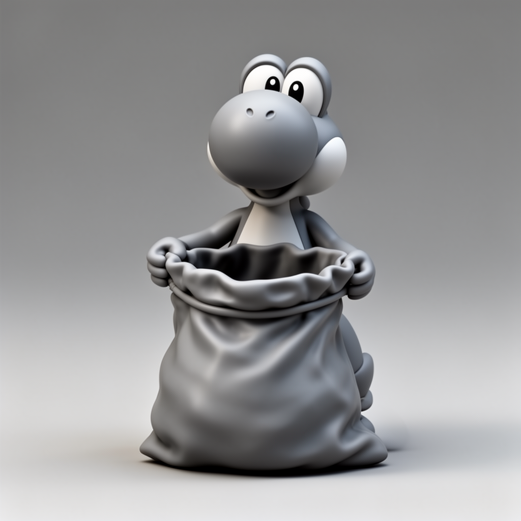 Yoshi Figurine with Sack free 3D printable STL