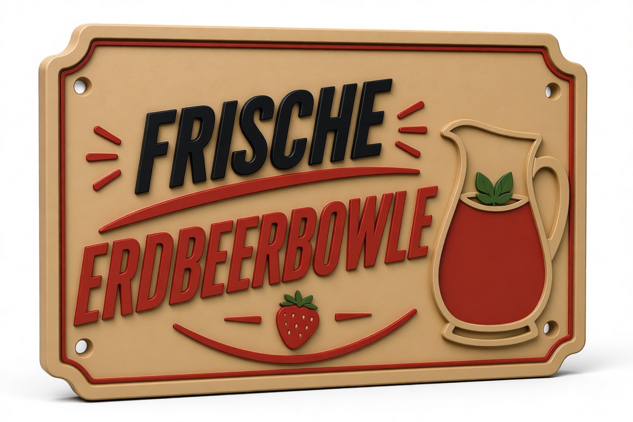Frische Erdbeerbowle Sign free 3D printable STL