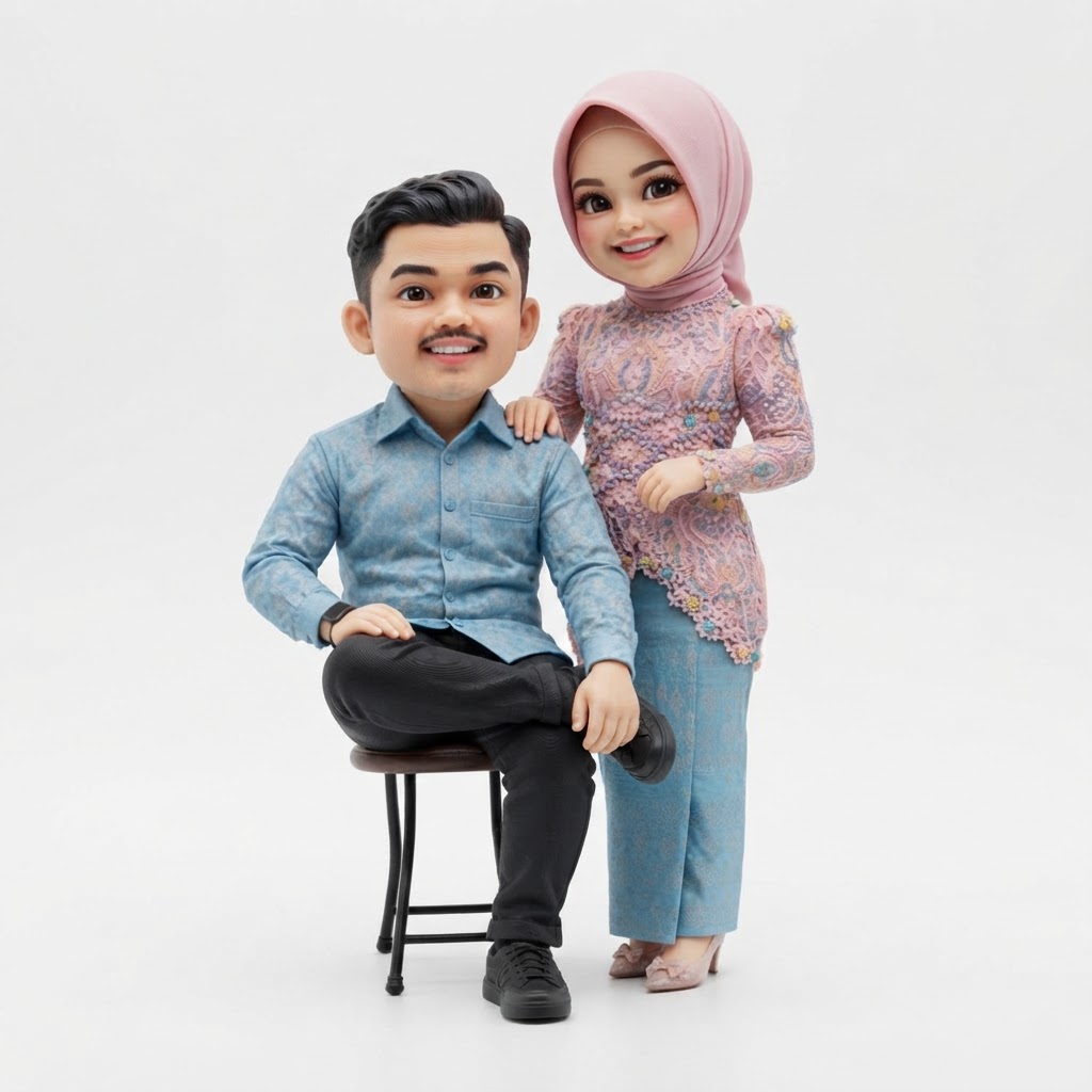Couple Caricature Figurines free 3D printable STL