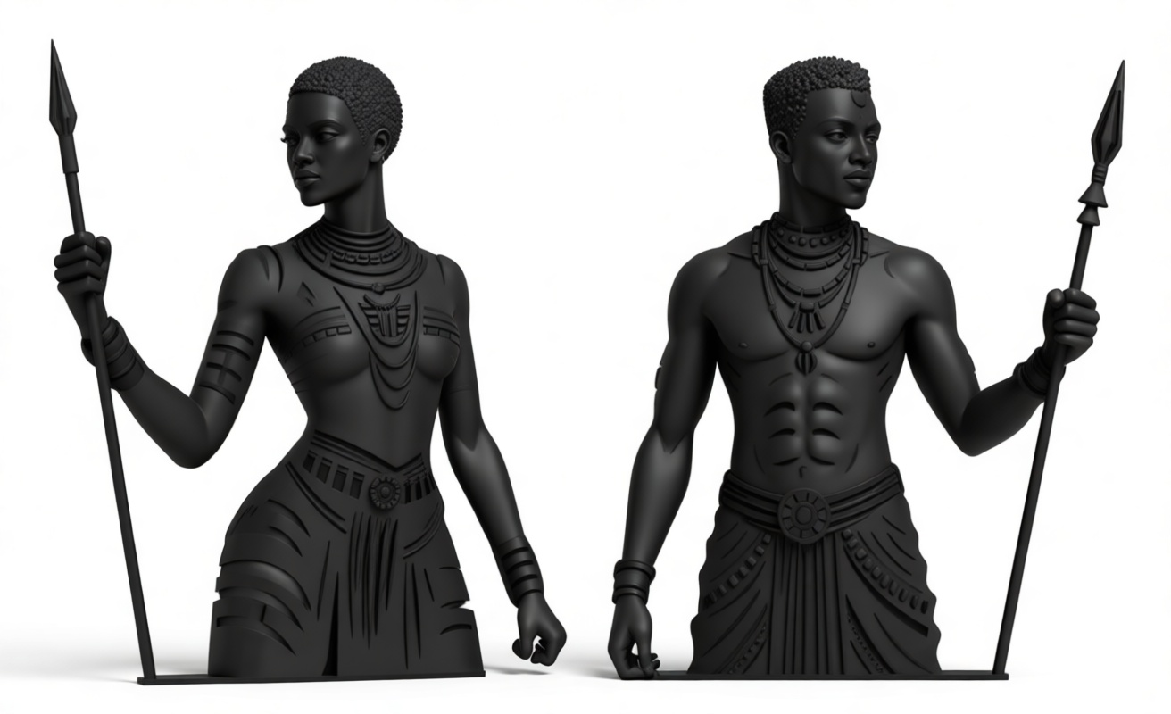 African Tribal Warriors Busts free 3D printable STL