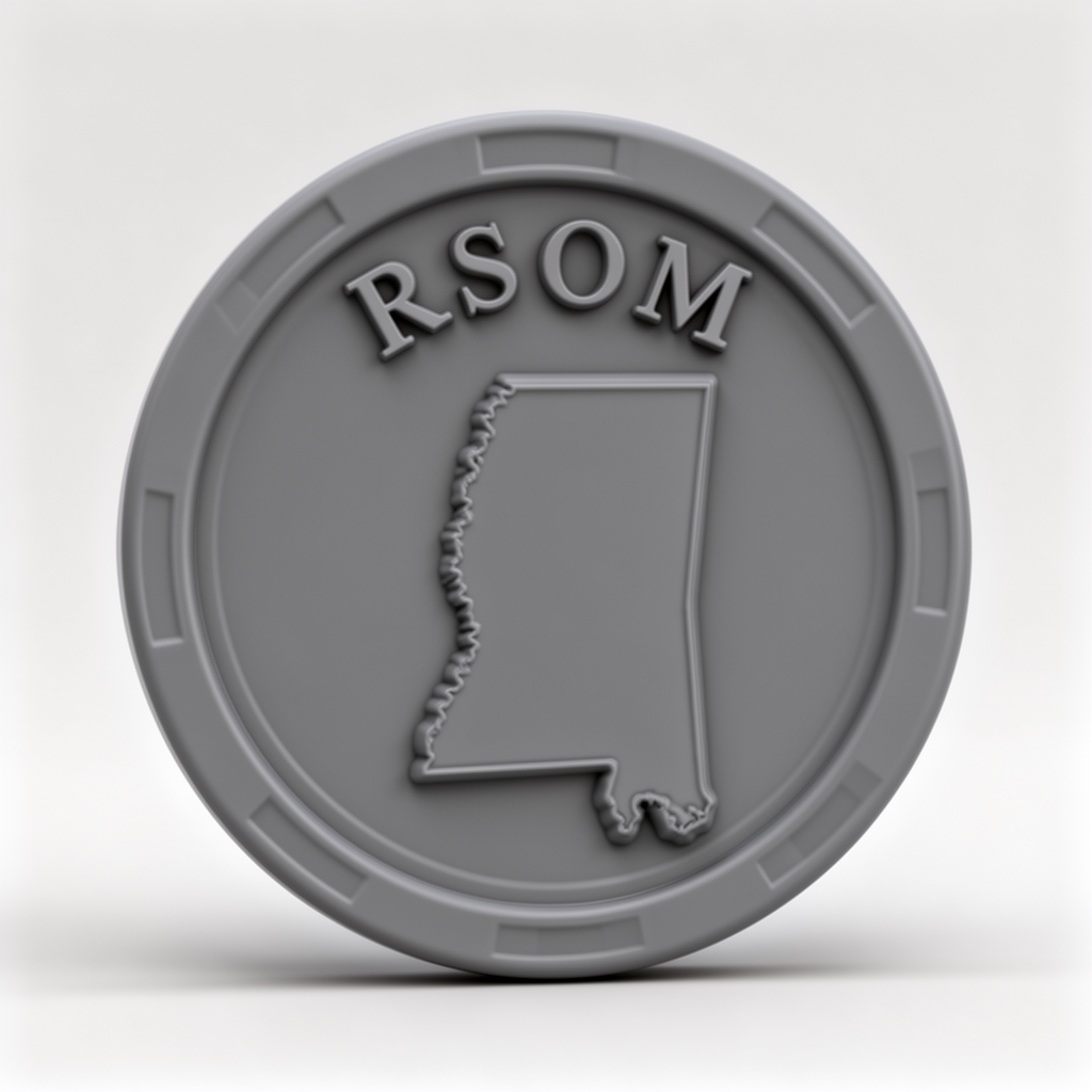 Mississippi State Poker Chip free 3D printable STL