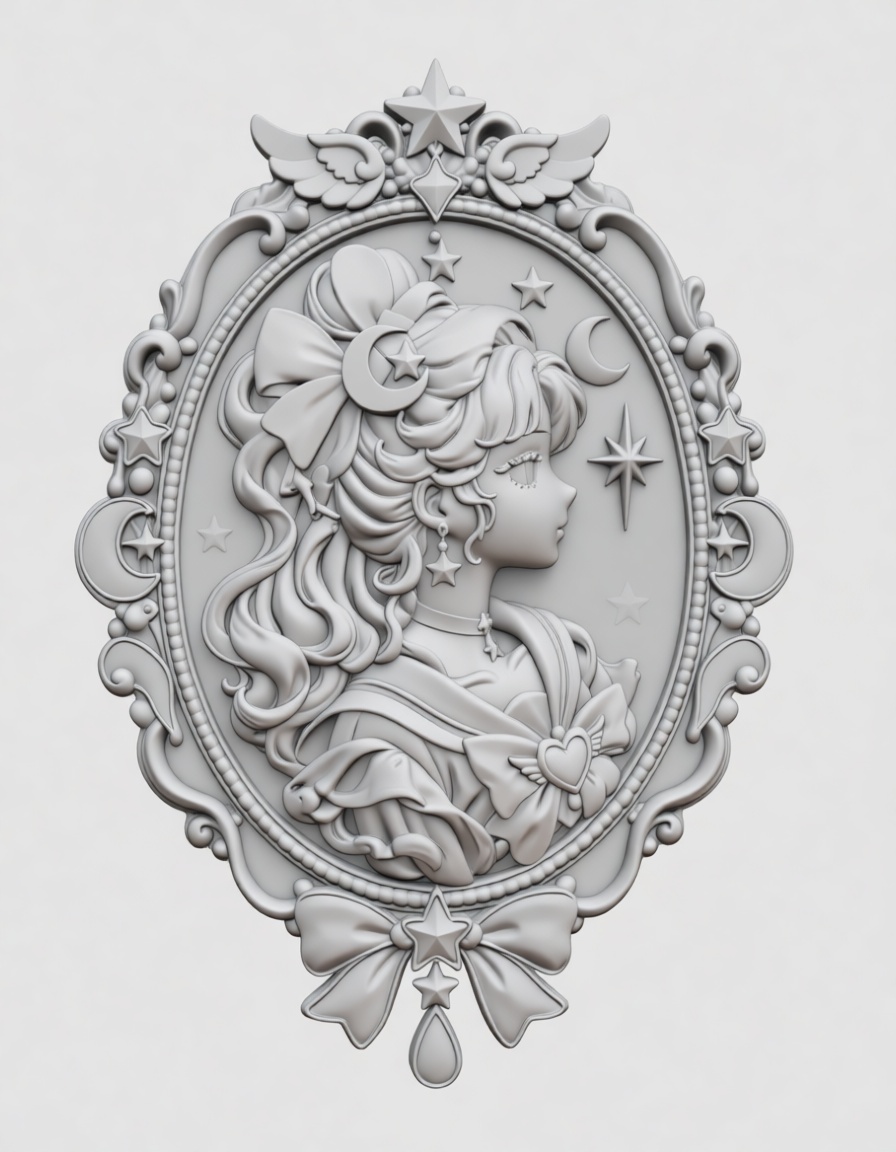 Sailor Moon Cameo Relief free 3D printable STL