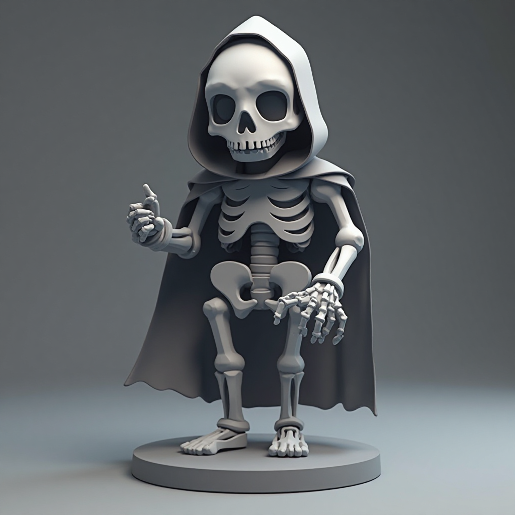 Skeleton Mage Figurine free 3D printable STL