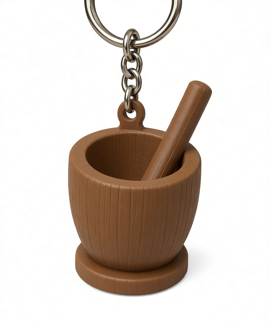 Mortar and Pestle Keychain free 3D printable STL