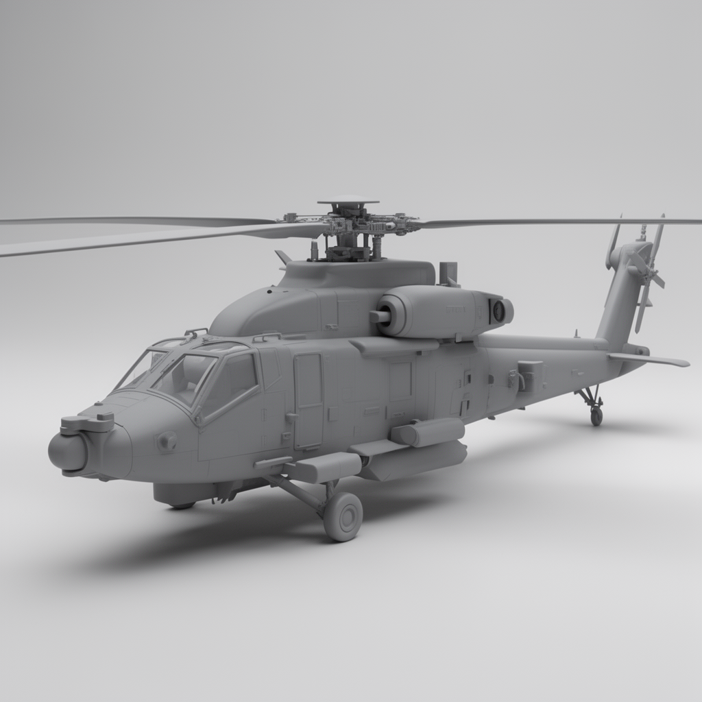 Apache Helicopter Model free 3D printable STL