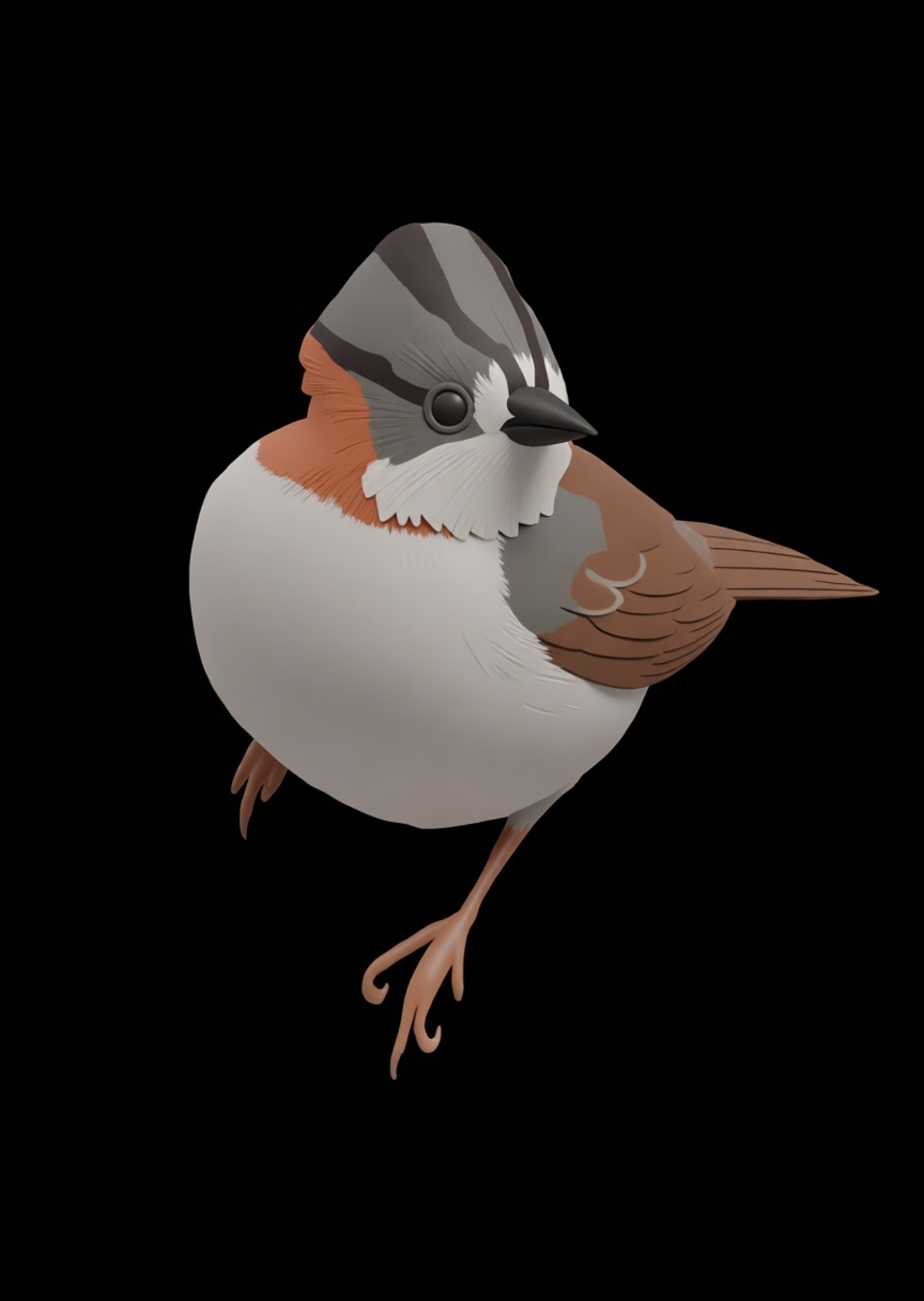 Tufted Titmouse Figurine free 3D printable STL
