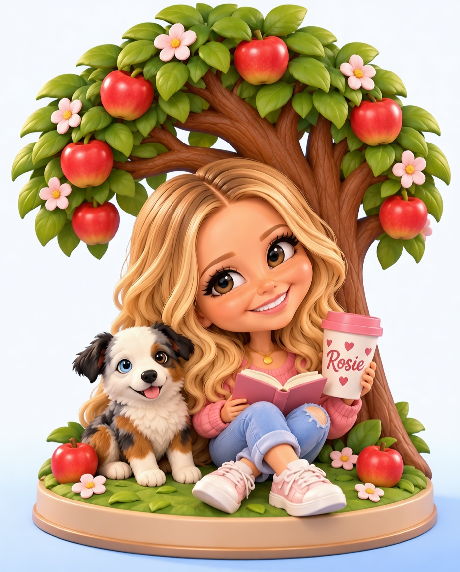 Girl with Aussie Puppy Figurine free 3D printable STL