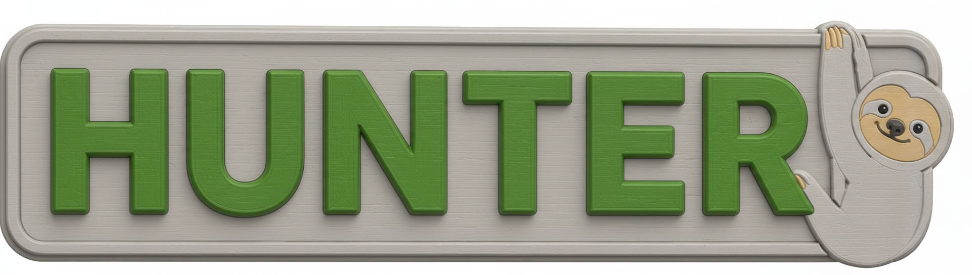 Hunter Nameplate Sign free 3D printable STL