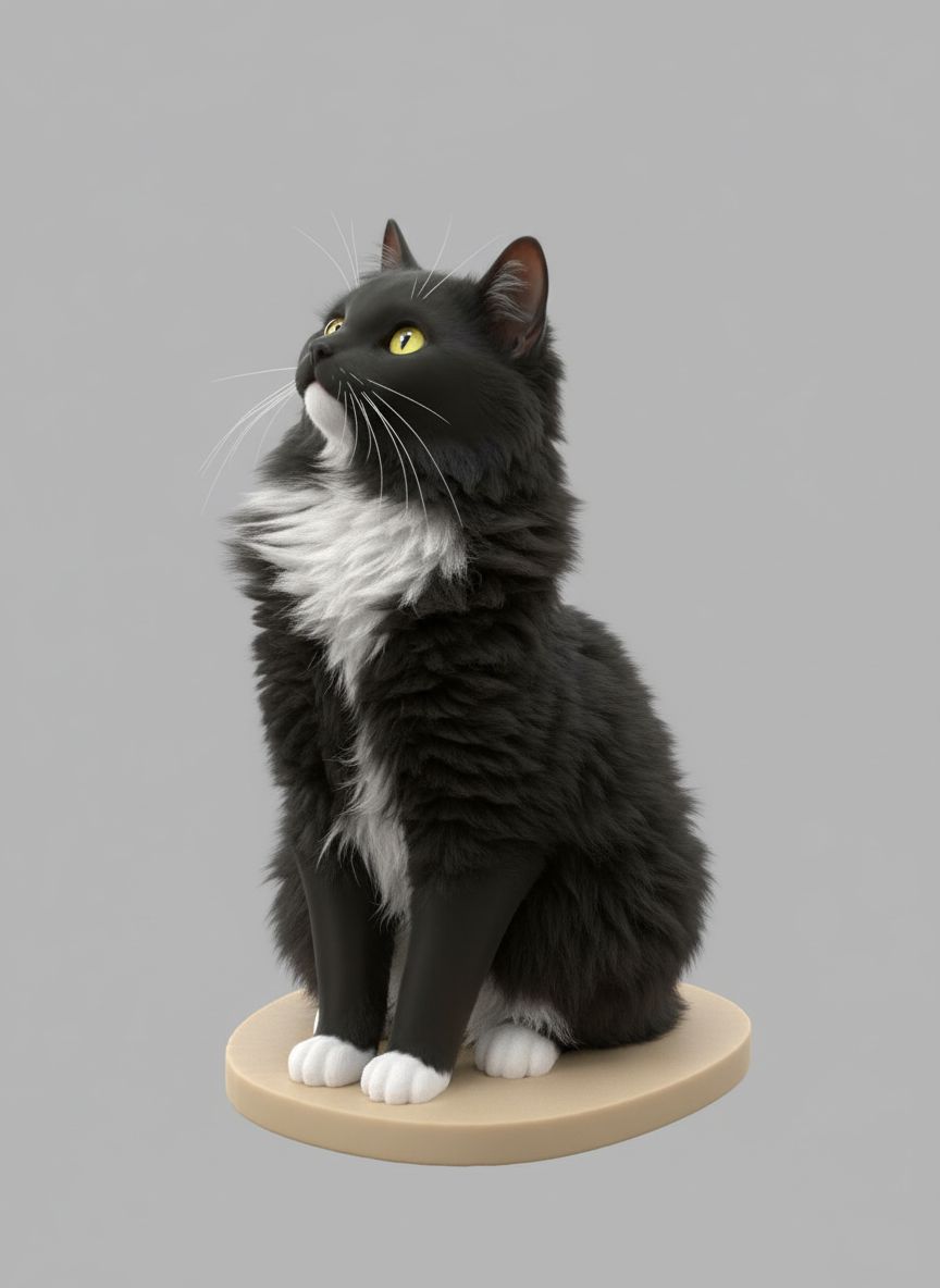 Realistic Black Cat Model free 3D printable STL