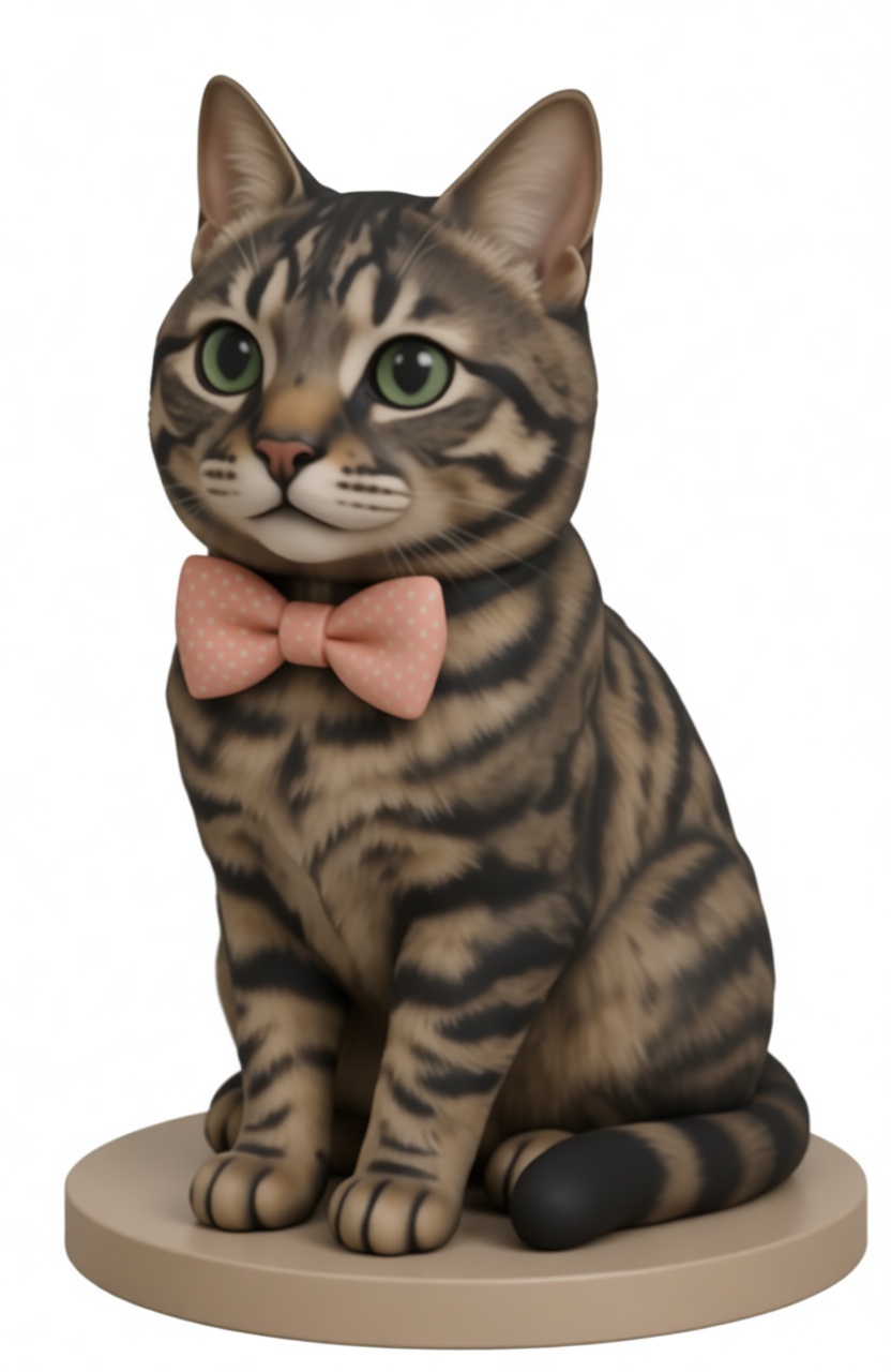 Tabby Cat Figurine free 3D printable STL