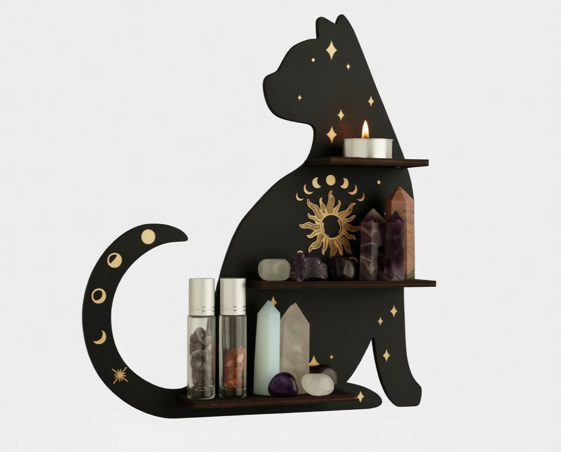 Cat Silhouette Shelf free 3D printable STL
