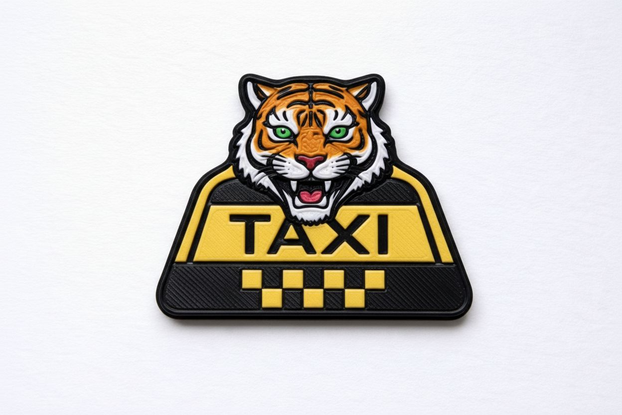 Tiger Taxi Sign free 3D printable STL