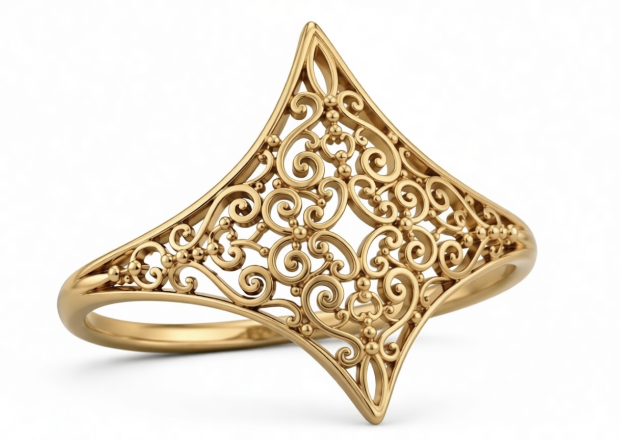 Ornate Filigree Ring free 3D printable STL