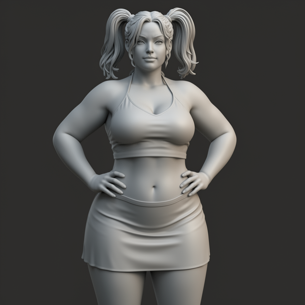Curvy Cheerleader Bust free 3D printable STL