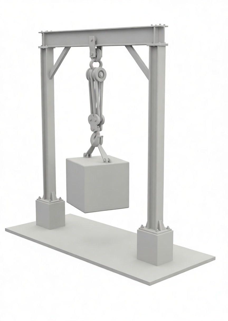 Block and Tackle Pulley Model free 3D printable STL