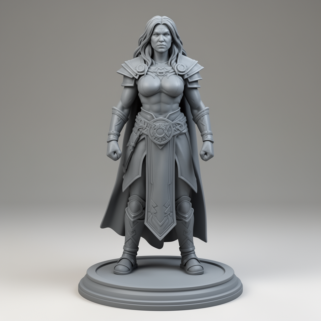 Female Goliath Cleric Figurine free 3D printable STL