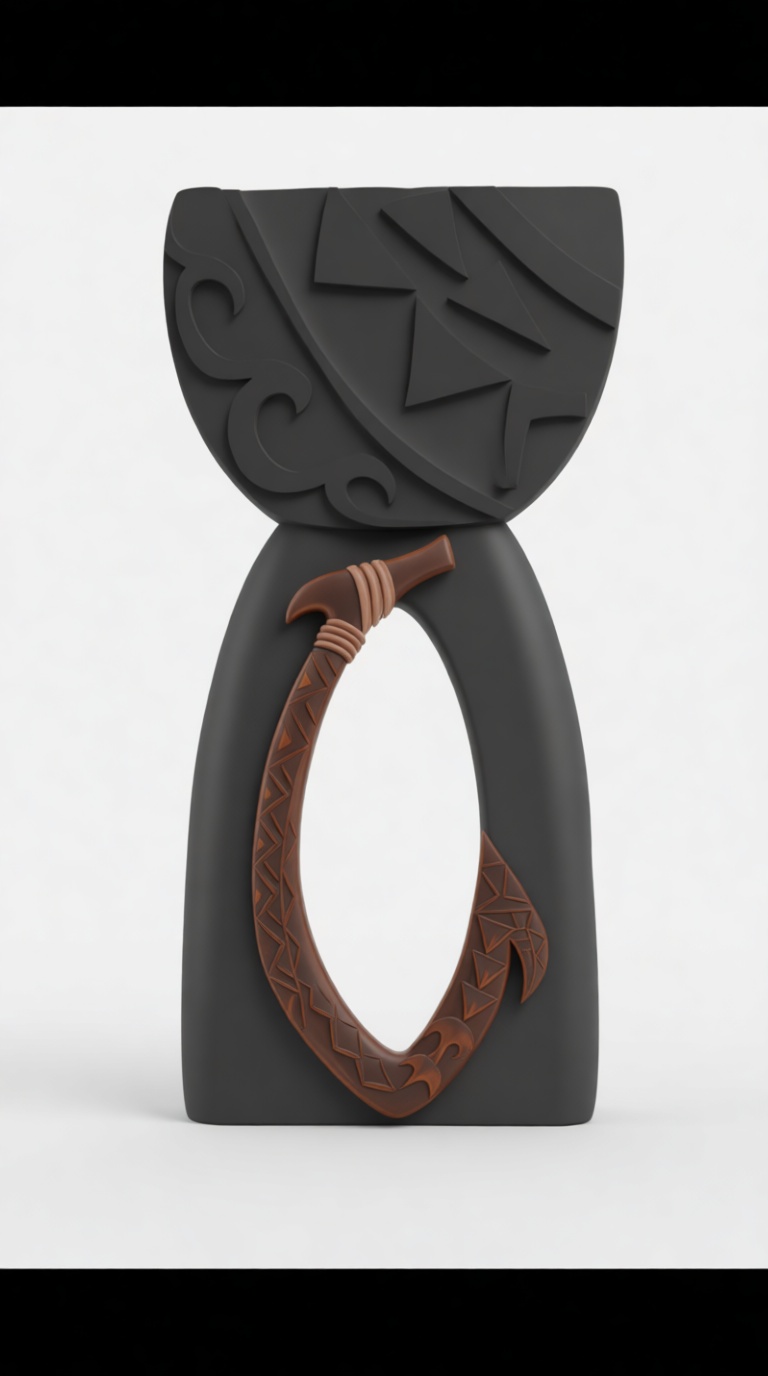 Maui Fish Hook Tiki Sculpture free 3D printable STL