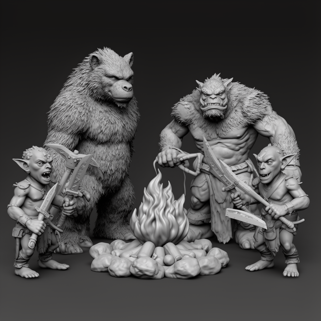 AD&D Bug Bear Figurine free 3D printable STL