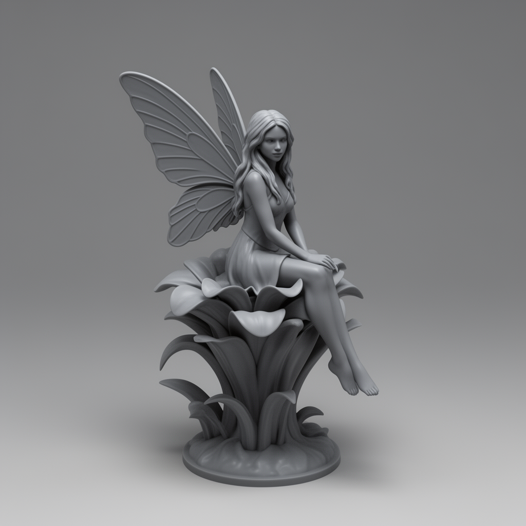 Fairy Sitting Figurine free 3D printable STL