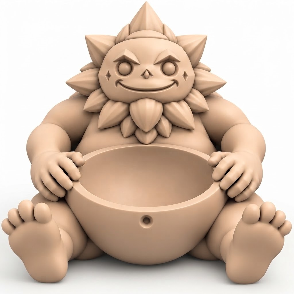 Sunflower Monster Bowl free 3D printable STL