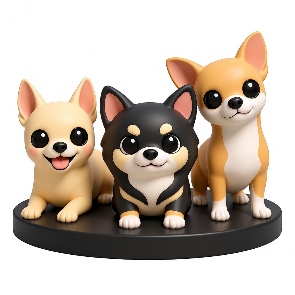 Chihuahua Trio Figurines free 3D printable STL