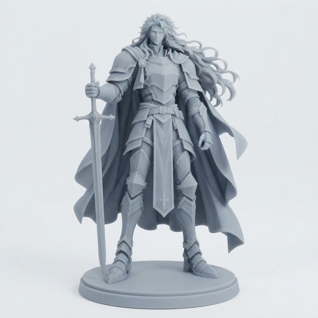Fantasy Knight Figurine free 3D printable STL
