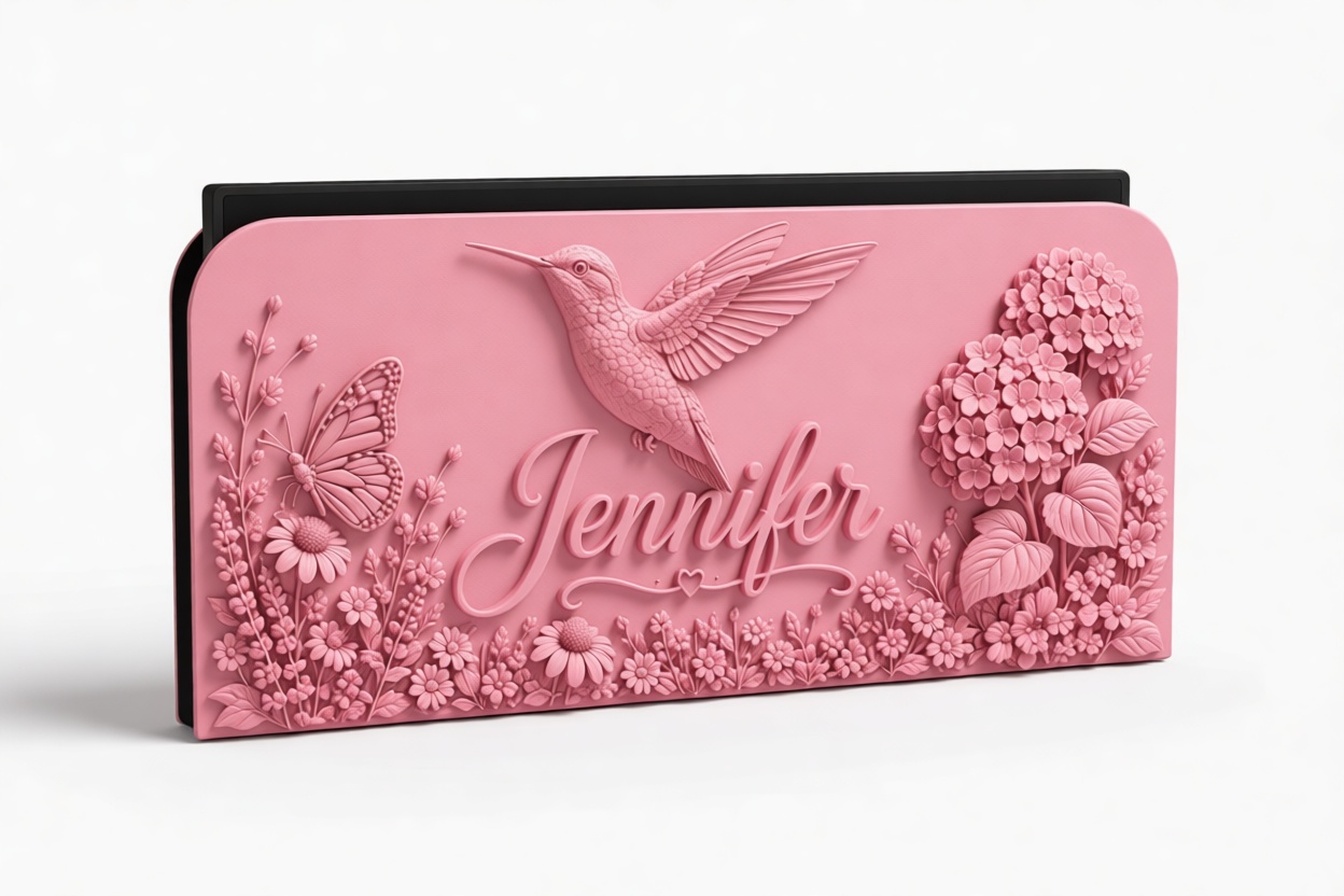 Jennifer Floral Nameplate free 3D printable STL
